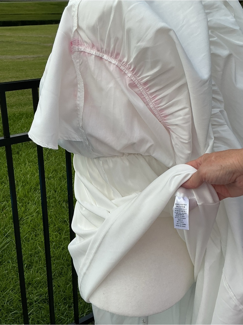 entro White Tiered Lined Maxi Dress with Multicolor Ric Rac Trim and Pockets - Picture 6 of 6